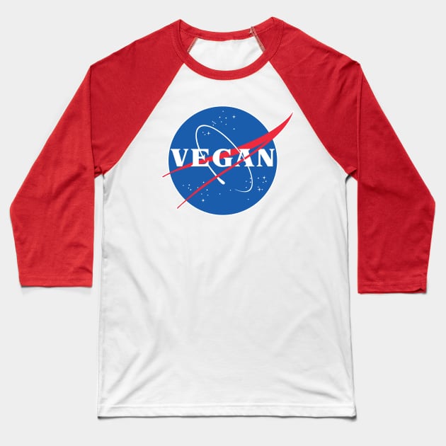 VEGAN - Nasa Parody Logo Design Baseball T-Shirt by DankFutura